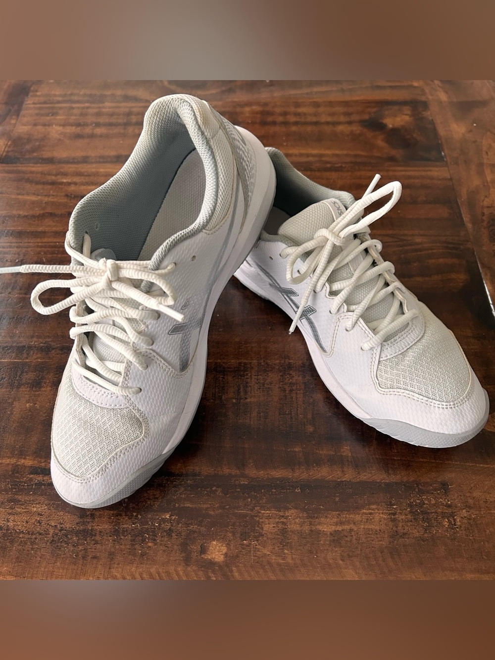 Asics Women's Gel Dedicate 8 Pickleball Shoes Size US 9-White/Silver Pre Owned